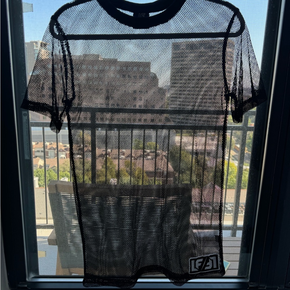 LF Sheer Black Mesh Top